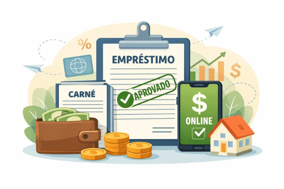 Empréstimo pessoal online no carnê para autônomos com aprovação de crédito e pagamento parcelado